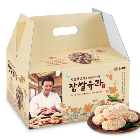 호정가 찹쌀유과세트 (개별포장) 300g / 전통과자 한과선물세트, 1개
