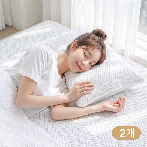 KURUA 100% 냉감 베개 여름 쿨 베개, 화이트_굵은 줄무늬
