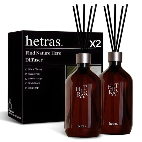 헤트라스 프리미엄 대용량 디퓨저 선물세트 섬유스틱 10p, 라튤립샤워, 500ml, 2개