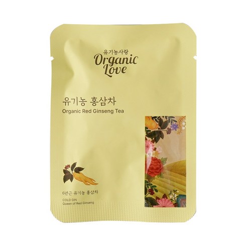 홍삼차 6년근 유기농 인삼차 티백 건강 부모님 선물, 8개, 1.5g