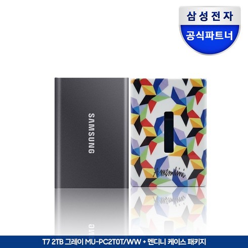 삼성 외장 SSD T7 외장하드 맨디니 케이스 패키지, MU-PC2T0T/WW 그레이 맨디니 패키지, 2TB