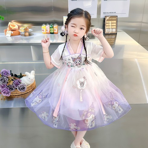GOYES 산리오 어린이 여아 중국식 공주 샤스커트 귀여운 여름 원피스