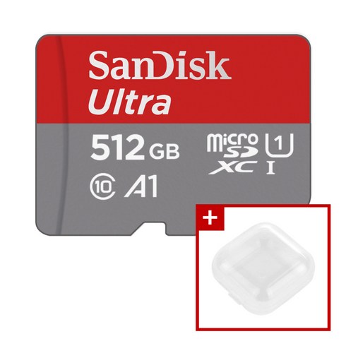 샌디스크 마이크로SD카드 울트라 A1 + 미니 보관함 패키지, 1개, 512GB