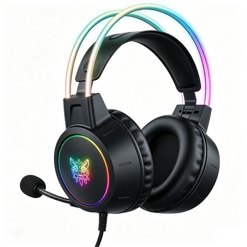ONIKUMA X15 Pro 유선 게이밍 헤드셋 노이즈캔슬링 3모드 연결방식 RGB, 블랙