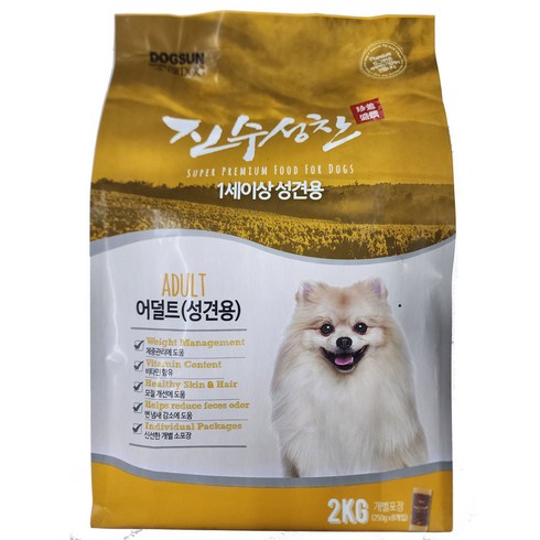 도그썬 진수성찬 애견사료 성견사료 어덜트2kg, 1개, 2kg, 닭