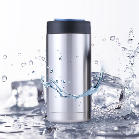 살림선수들 보온 보냉 아이스 음료 소주 맥주 캔쿨러, 1개, 실버 500ml
