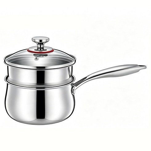 Yumly 편수 인덕션 이유식 냄비 통3중 304 스텐 밀크팬, 1개, 찜기, 16cm