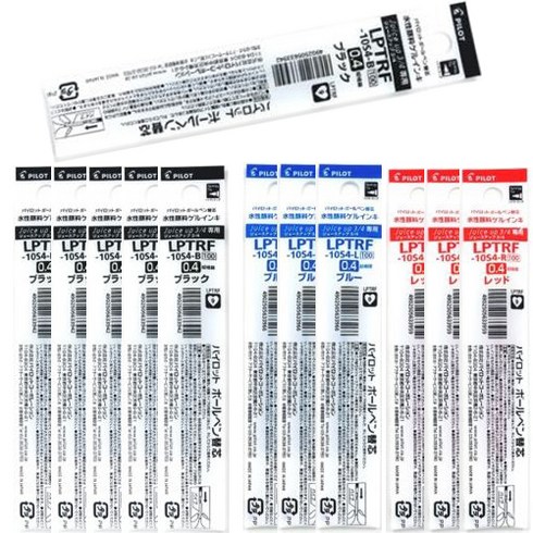 파이롯트 쥬스업3/4 다색볼펜 리필심 0.4mm 12p 세트, 블랙(6p) + 레드(3p) + 블루(3p), 1세트