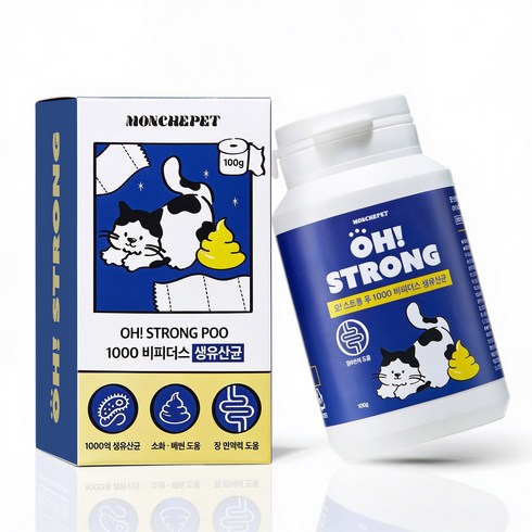 동물병원 입점 몽셰펫 고양이 생 유산균 영양제 대용량 100g, 1개, 장건강/유산균, 50회분