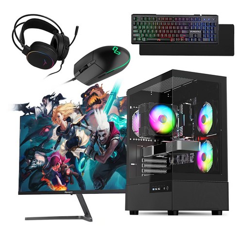 게이밍 컴퓨터 올인원 풀세트 90만원 부터~, 풀세트07번 R3-3200G, 라데온 VEGA8, 16GB, 512GB, 블랙, WIN11 Home