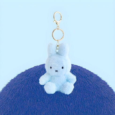 매니어리틀 미피 시팅 크리미 봉제인형 키링, 12cm, 스카이블루, 1개