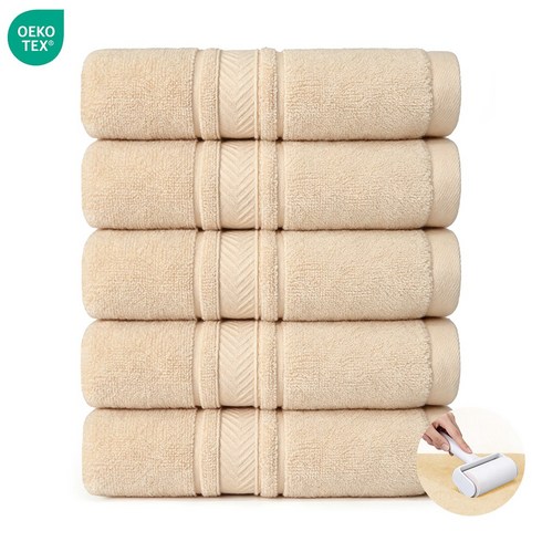 연화삼월 호텔 수건 40수 150g 고급 코튼 타월 10장 흡수력 좋은 먼지없는 두꺼운 수건 오코텍스 인증 470GSM 호텔수건, 5개, 04베이지