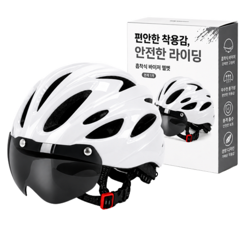 피크웨이브 성인용 통풍 자전거 헬멧, 화이트, 1개