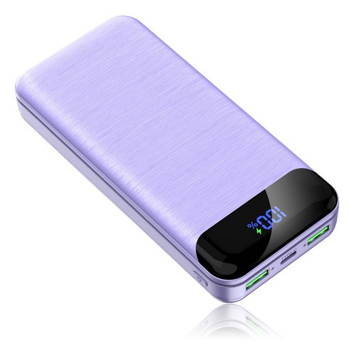 KLIFE 고속충전 대용량 보조배터리 20000mAh PD 22.5W QC3.0 잔량표시, 퍼플, PD-Q2