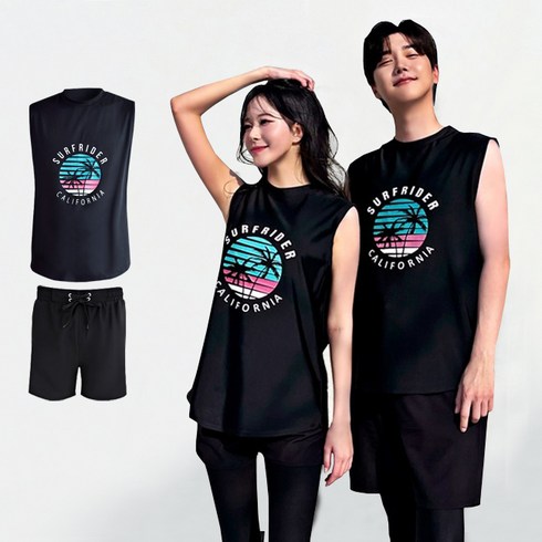 서프라이더 남녀 상하의 세트 민소매 래쉬가드 빅사이즈 / SURFRIDER