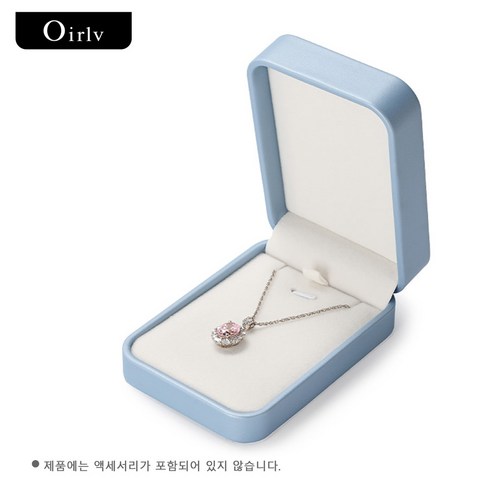 Oirlv 보석 상자 LOGO제작가능 보석 정리함 반지 귀걸이 목걸이 펜던트 팔찌 보관함 포장 상자 선물 케이스 결혼식용 벨벳/PU 가죽 둥근 모서리 보석 보관함 하얀색, 1개, H15903펜던트 박스
