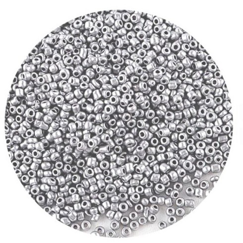 시드비즈 메탈 (실버 골드) 20g, 1개, 실버 매트 4mm