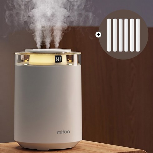 MIFAN 3구 분무 초음파 가습기 3.5L 무소음 무드등 탁상용 가정용 USB 무선 가습기, 화이트, X8