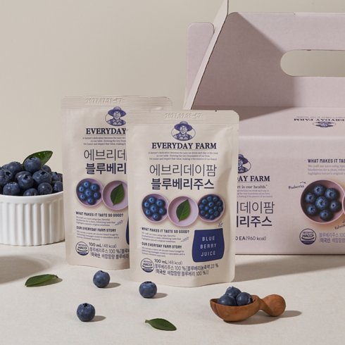 [입점 기념 할인] 에브리데이팜 블루베리주스, 20개, 100ml