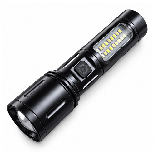 LED 줌 후레쉬 초강력 가벼운 손전등 써치라이트 랜턴 충전식 c타입 비상용, 1개