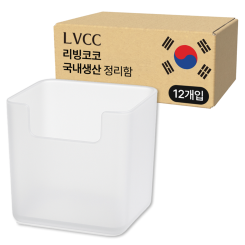 리빙코코 국내생산 냉장고 욕실 정리함 트레이, 12개, 투명