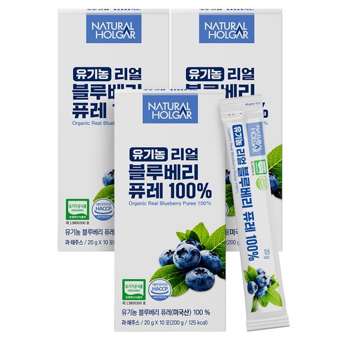 네츄럴올가 유기농 리얼 블루베리 퓨레 100%, 30개, 20g