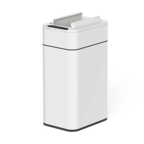 다룸 자동 센서 쓰레기통 냄새 차단 20L 양문형 + 봉투 15매, 화이트, 1개