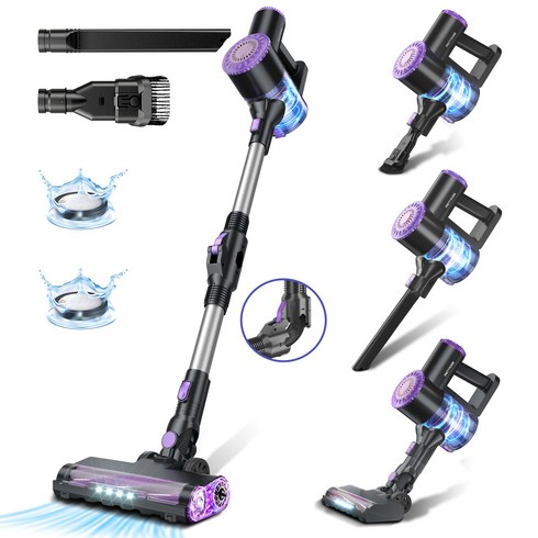 2025년형 프리티케어 무선 청소기 핸디 청소기 W400 하얀색, Purple