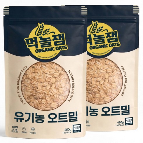 먹놀잼 유기농 오트밀, 450g, 2개