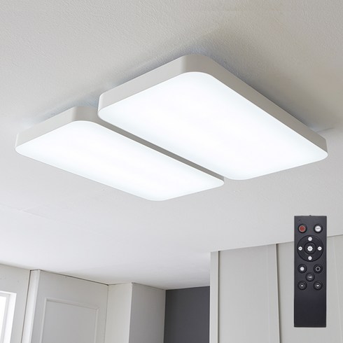 심플 리모컨 거실등 LED 120W, 화이트+주광색