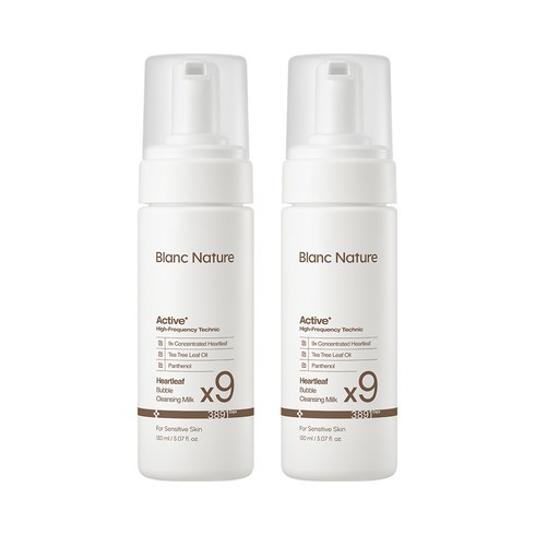 블랑네이처 9배 어성초 버블 클렌징 밀크, 2개, 150ml