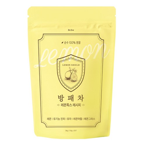 방패차 레몬톡스레시피 저당 레몬유자차, 3개, 20개입, 1.8g