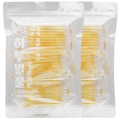 하루벌꿀 1+등급 아카시아꿀 꿀스틱 30회분, 2개, 300g