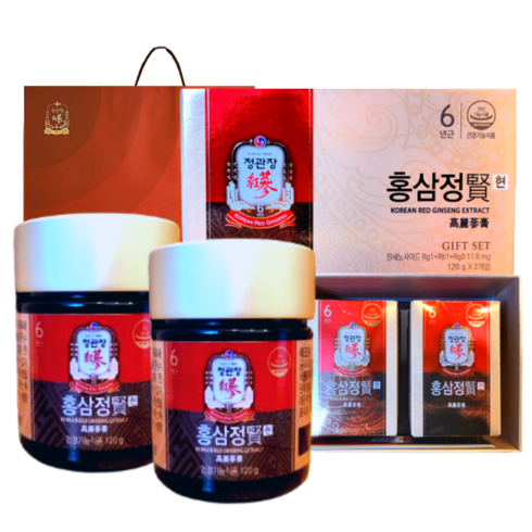 정관장 6년근 홍삼정 현 240g+쇼핑백 부모님 면력 명절 선물세트(보자기포함) 120g x 2개 1세트, 240g