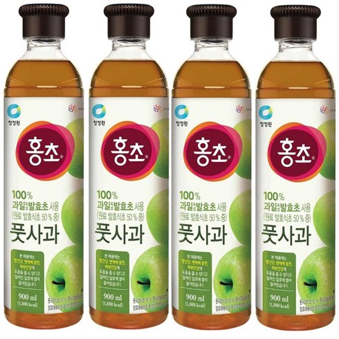 홍초 풋사과 음용식초, 900ml, 4개