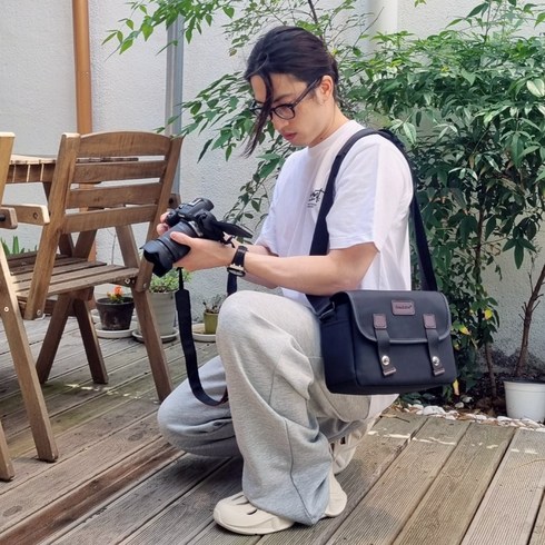 빈시엔 dslr 카메라 가방 미러리스, M사이즈, 1개, 모던블랙