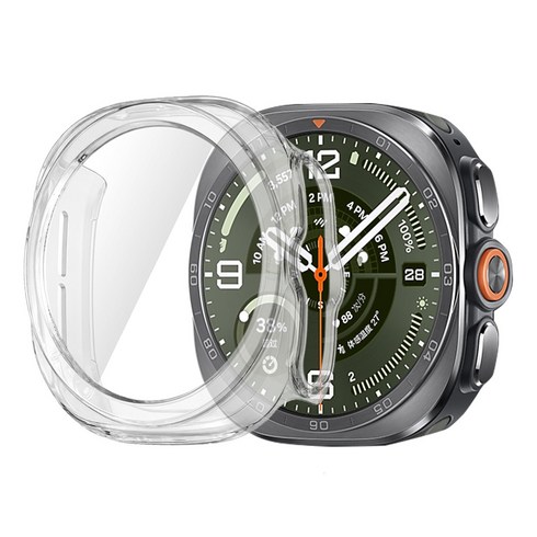 갤럭시 워치 울트라 2 호환 강화유리필름 일체형 케이스 47mm 보호필름 커버, 1개, 투명