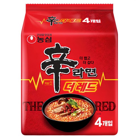 신라면 더 레드 125g, 4개