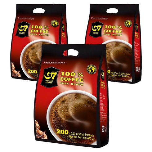 G7 퓨어블랙 원두커피믹스, 2g, 200개입, 3개