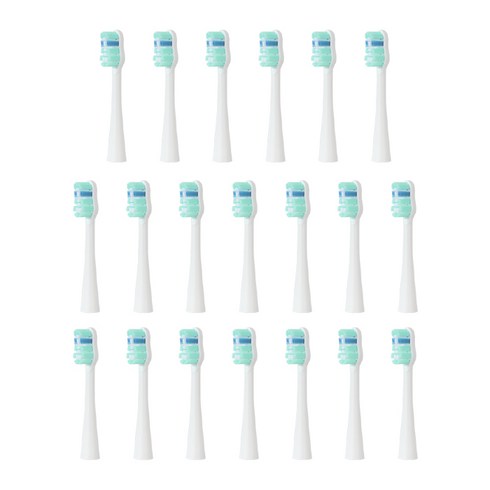 라이프엠디 음파 전동 칫솔 휴대용 무선 구강 세정 케어 치아 잇몸 관리 스마트 자동 타이머 리필 칫솔모 세트, 20개, 화이트, LMD030W(칫솔모