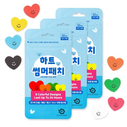 오빌릿 하트 썸머패치 국산 % 32매입, 3개, 혼합색상