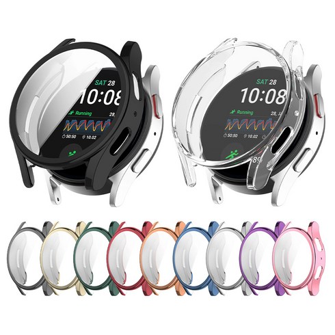 갤럭시 워치7 호환 TPU 풀 커버 보호 케이스 젤리 워치커버, 44mm, 그린
