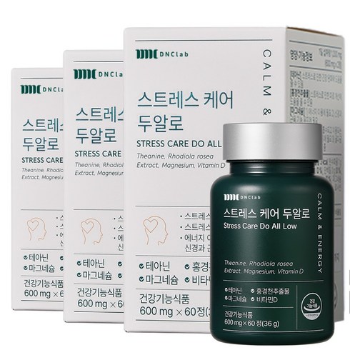 안티스트레스 케어 두알로 3박스 L테아닌 홍경천 긴장완화 피로개선, 3개, 60정