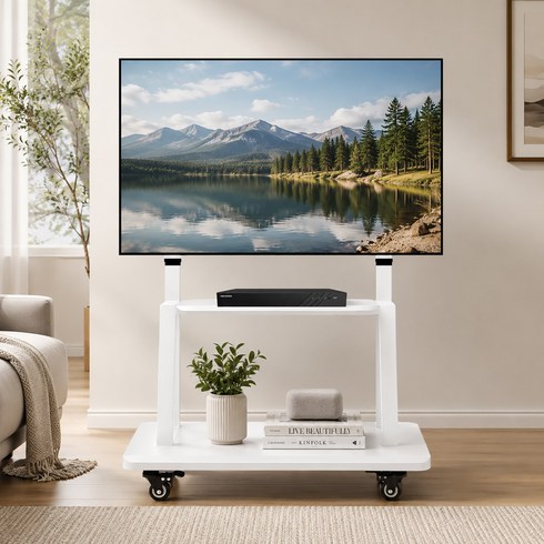 NewBoy 이동식 TV 스탠드 거치대 32~75인치 호환 최대 VESA 600x400mm, HDSZJ-1BS, 1개