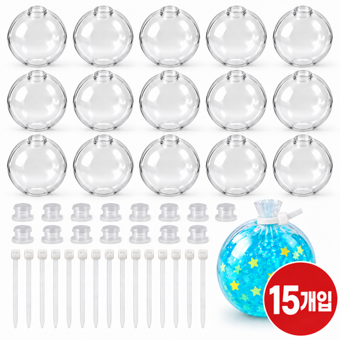 말랑숲 왁뿌볼 말랑이 DIY 수리 키트, 15개, 투명