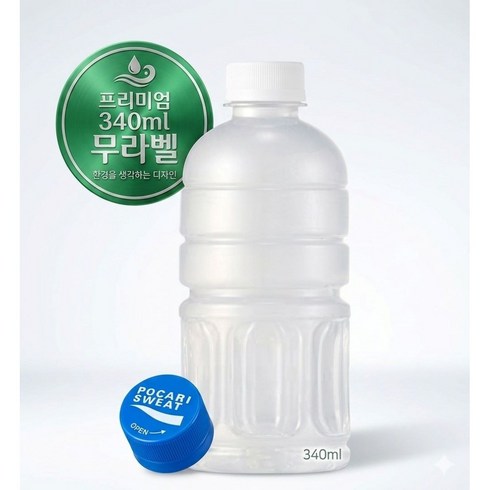 동아오츠카 포카리스웨트 무라벨, 340ml, 2개