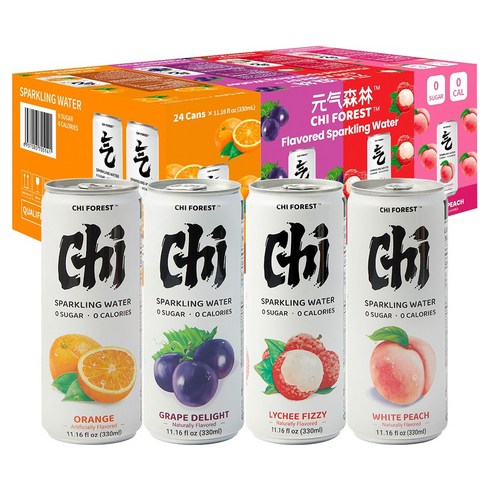 치포레스트 제로슈거 탄산음료 버라이어티팩, 24개, 330ml