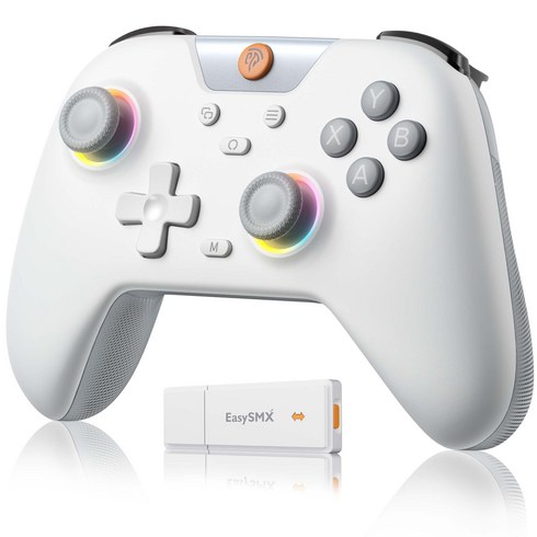 EasySMX X05 게임패드 무선 컨트롤러 PC 스팀덱 안드로이드 iOS 닌텐도 스위치2 호환 조이스틱, 화이트, 1개