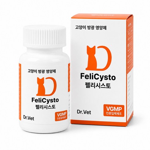 닥터벳 펠리시스토 고양이 방광 영양제 60캡슐 요로 방광염, 1개, 유리너리+스트레스, 60정