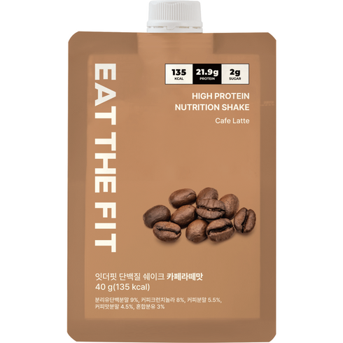 잇더핏 단백질 쉐이크 파우치 카페라떼맛, 1개, 40g
